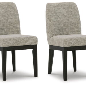 Burkhaus - Dining UPH Side Chair (Set of 2) - Beige / Dark Brown
