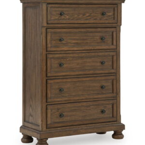 Zackaryn - Five Drawer Chest - Warm Brown