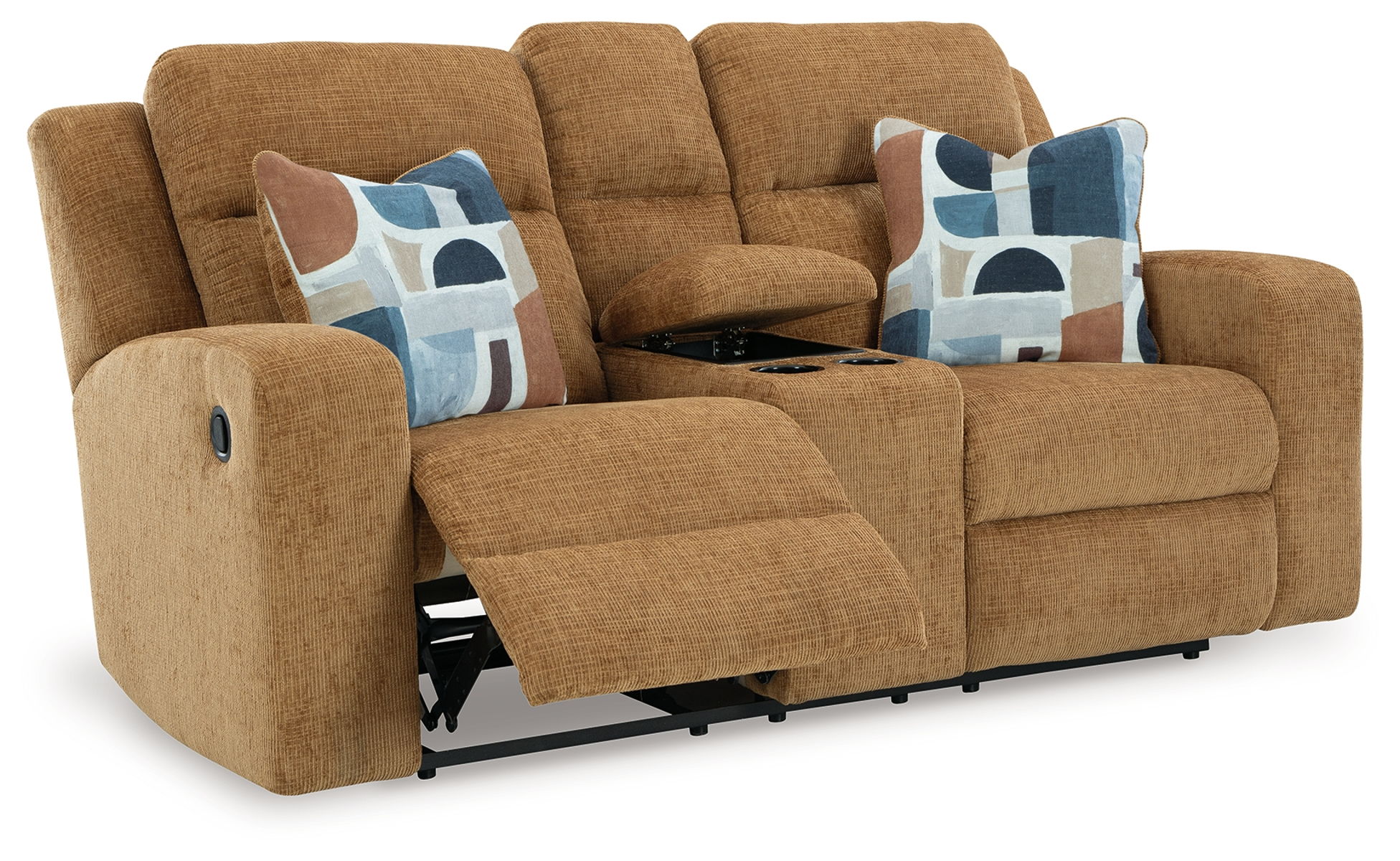 Kanlow - Dbl Reclining Loveseat With Console - Honey - Image 3