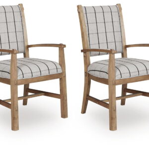 Ridgester - Dining Upholstered Arm Chair (Set of 2) - Light Brown