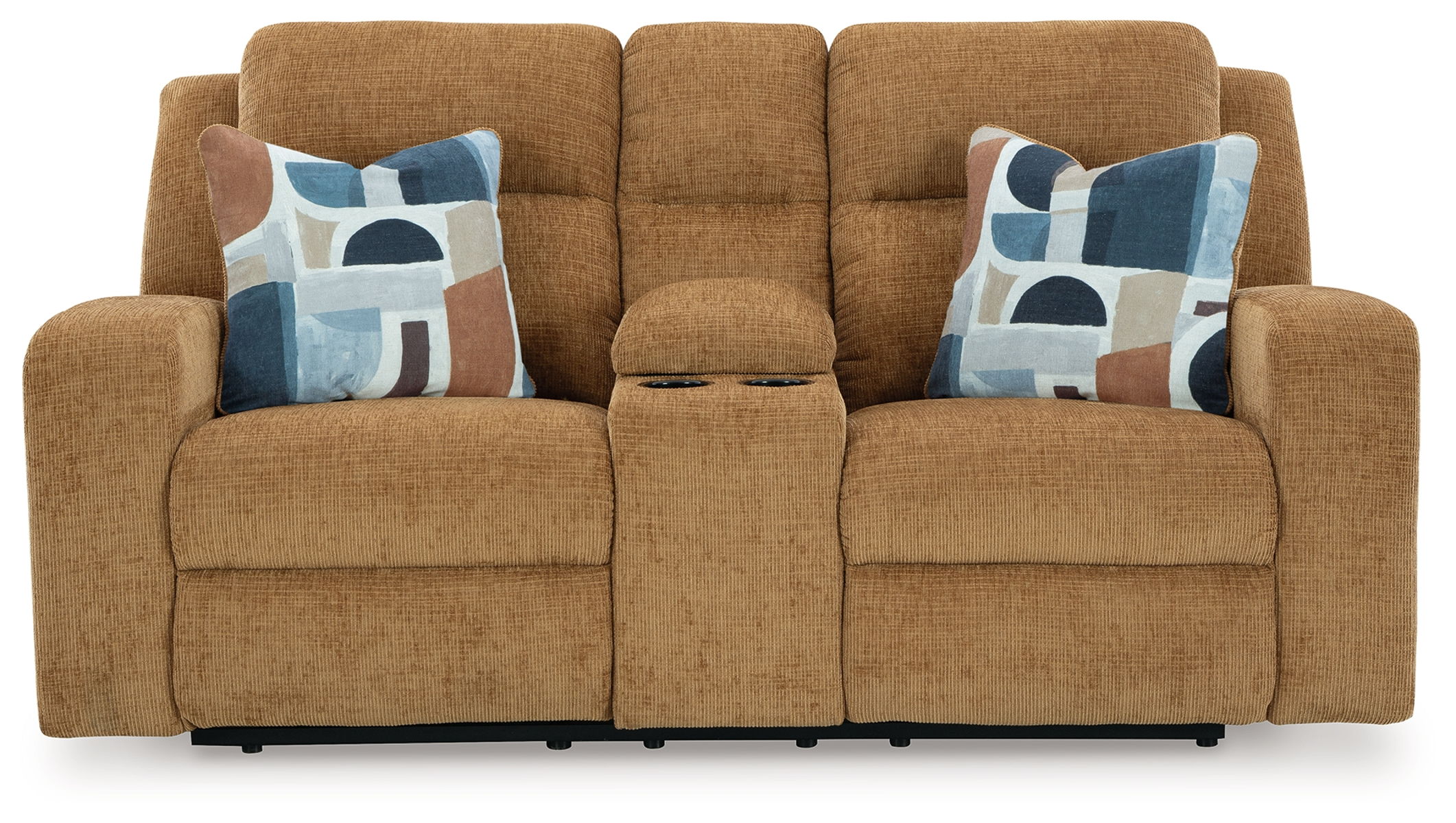 Kanlow - Dbl Reclining Loveseat With Console - Honey - Image 6