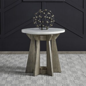Berkley Square - Round End Table - Linen & Khaki