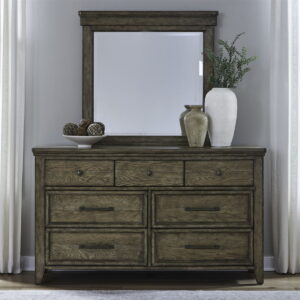 Carolina Park - Dresser & Mirror - Amber Brown