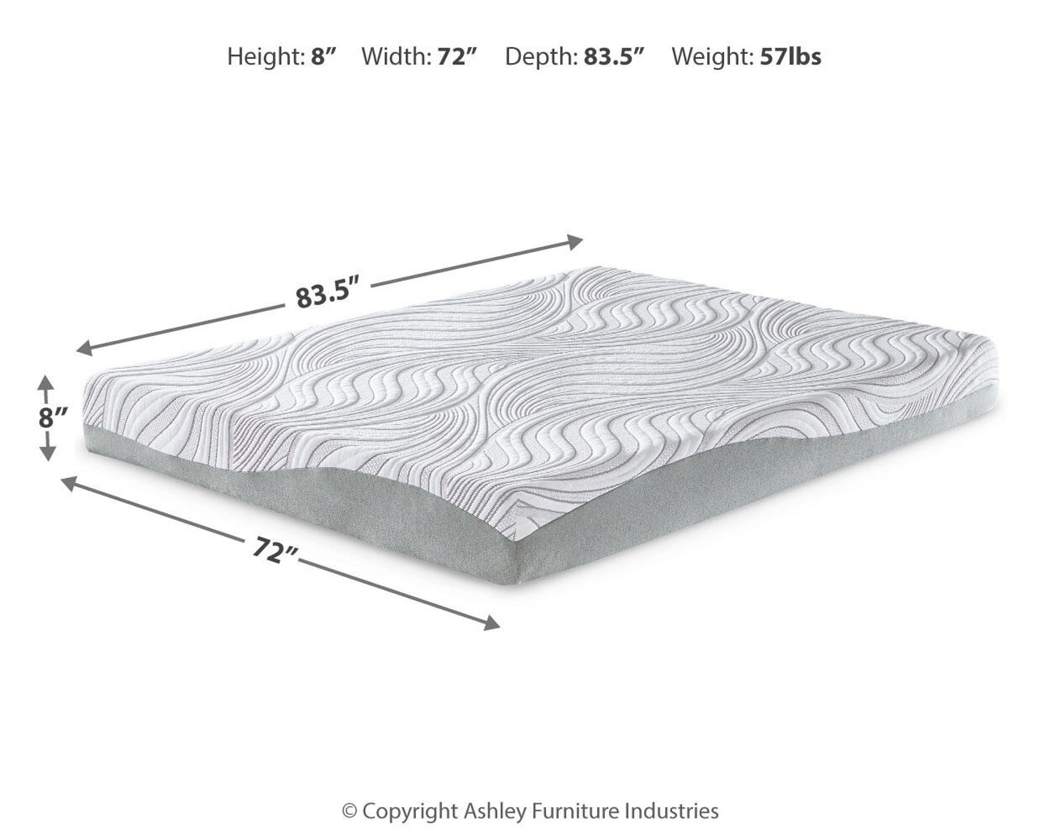 8 Inch Memory Foam - California King Mattress - White - Image 2