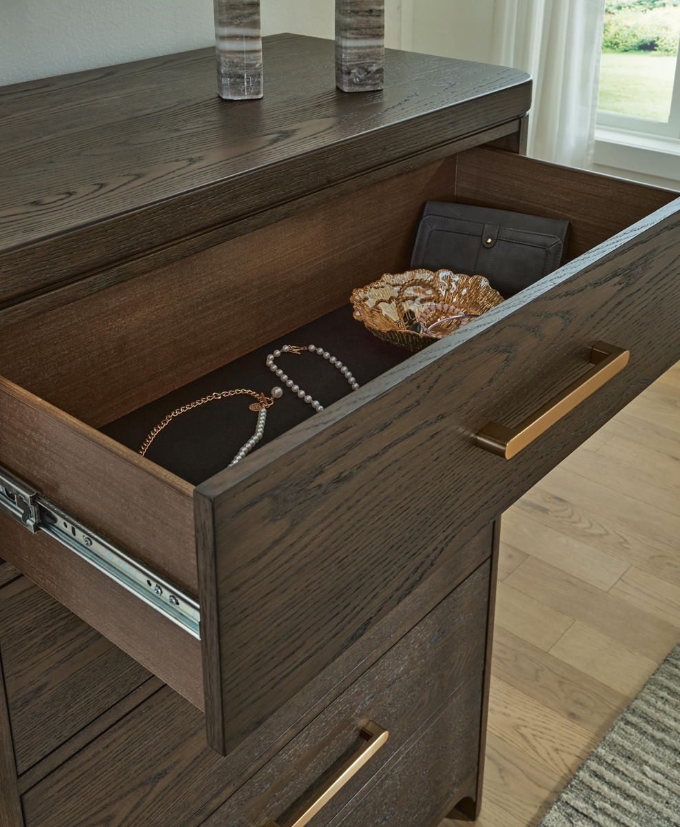 Radkin - Five Drawer Chest - Burnished Brown - Image 3