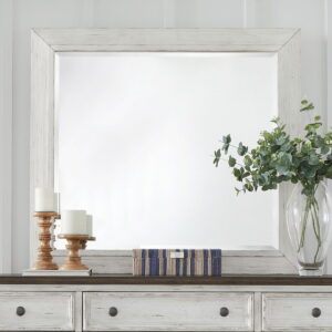 River Place - Mirror - Riverstone White & Tobacco