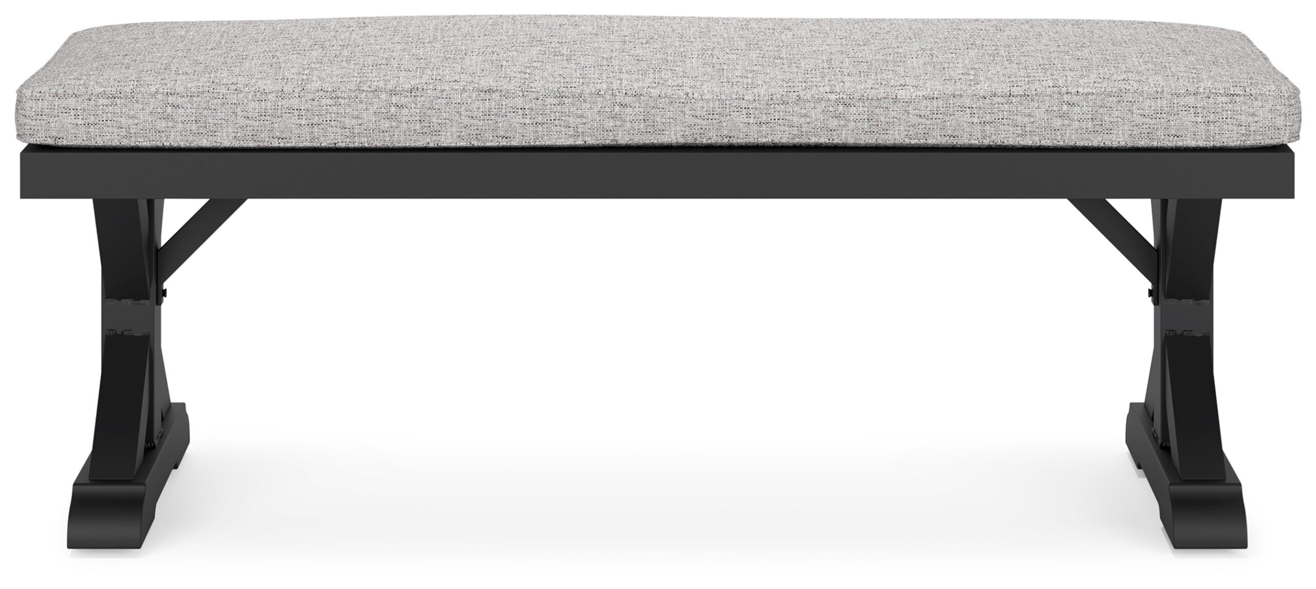 Beachcroft - Bench With Cushion - Black / Light Gray - Image 8