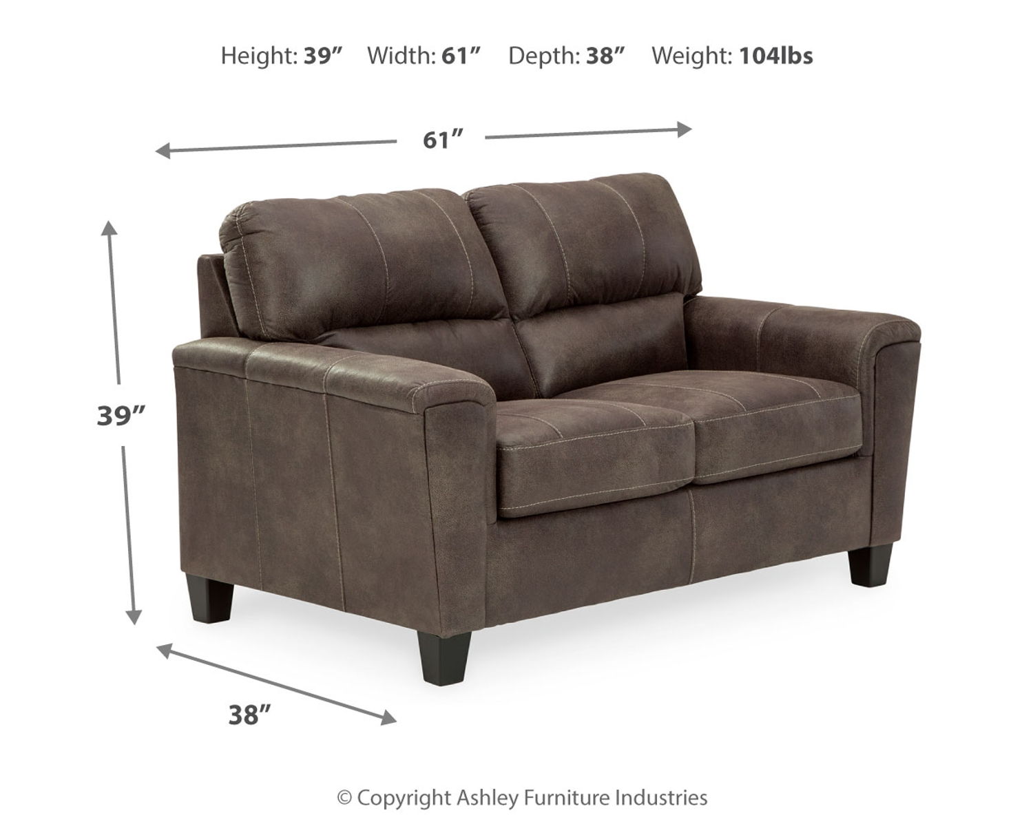 Navi - Loveseat - Smoke - Image 3