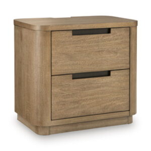 Pamaria - Two Drawer Night Stand - Light Brown
