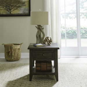 Paradise Valley - Rectangular End Table - Saddle Brown