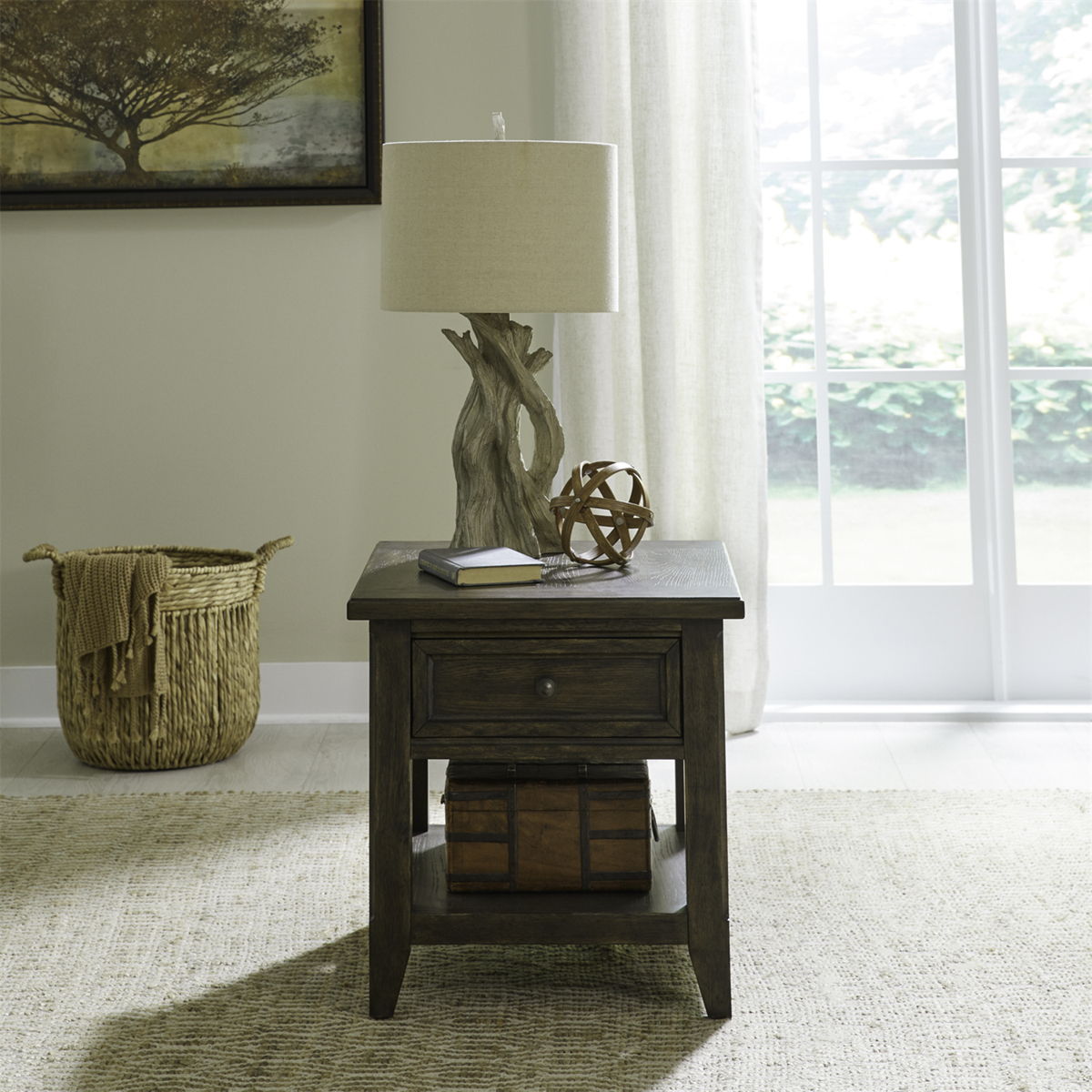 Paradise Valley - Rectangular End Table - Saddle Brown