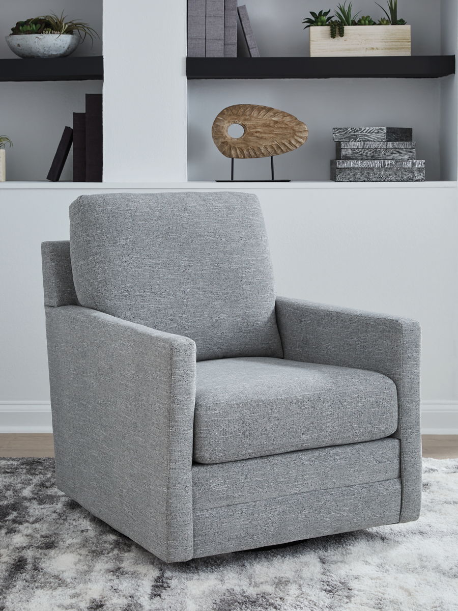 Freybourne Next-Gen Nuvella - Swivel Accent Chair - Pewter - Image 3