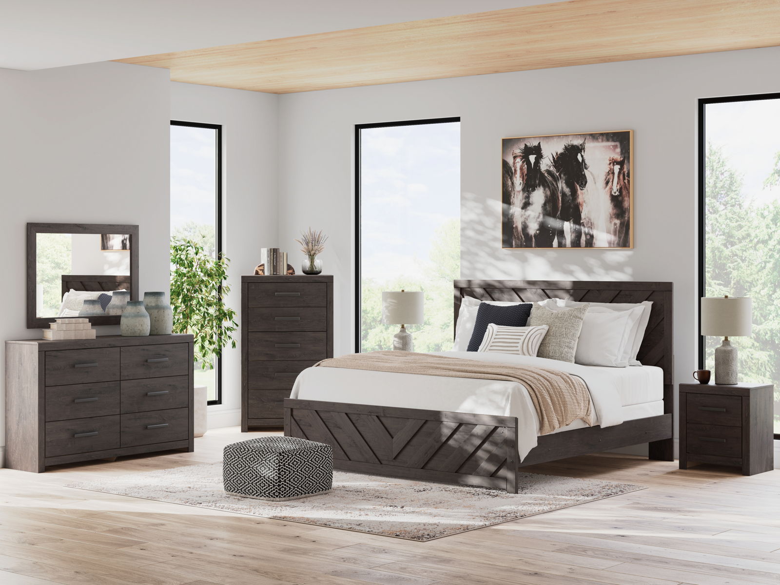 Prendonea - Six Drawer Dresser - Charcoal - Image 9