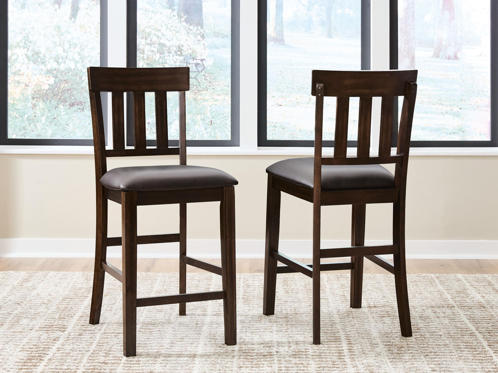 Haddigan - Upholstered Barstool (Set of 2) - Dark Brown - Image 10