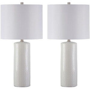 Steuben - Ceramic Table Lamp (Set of 2) - White