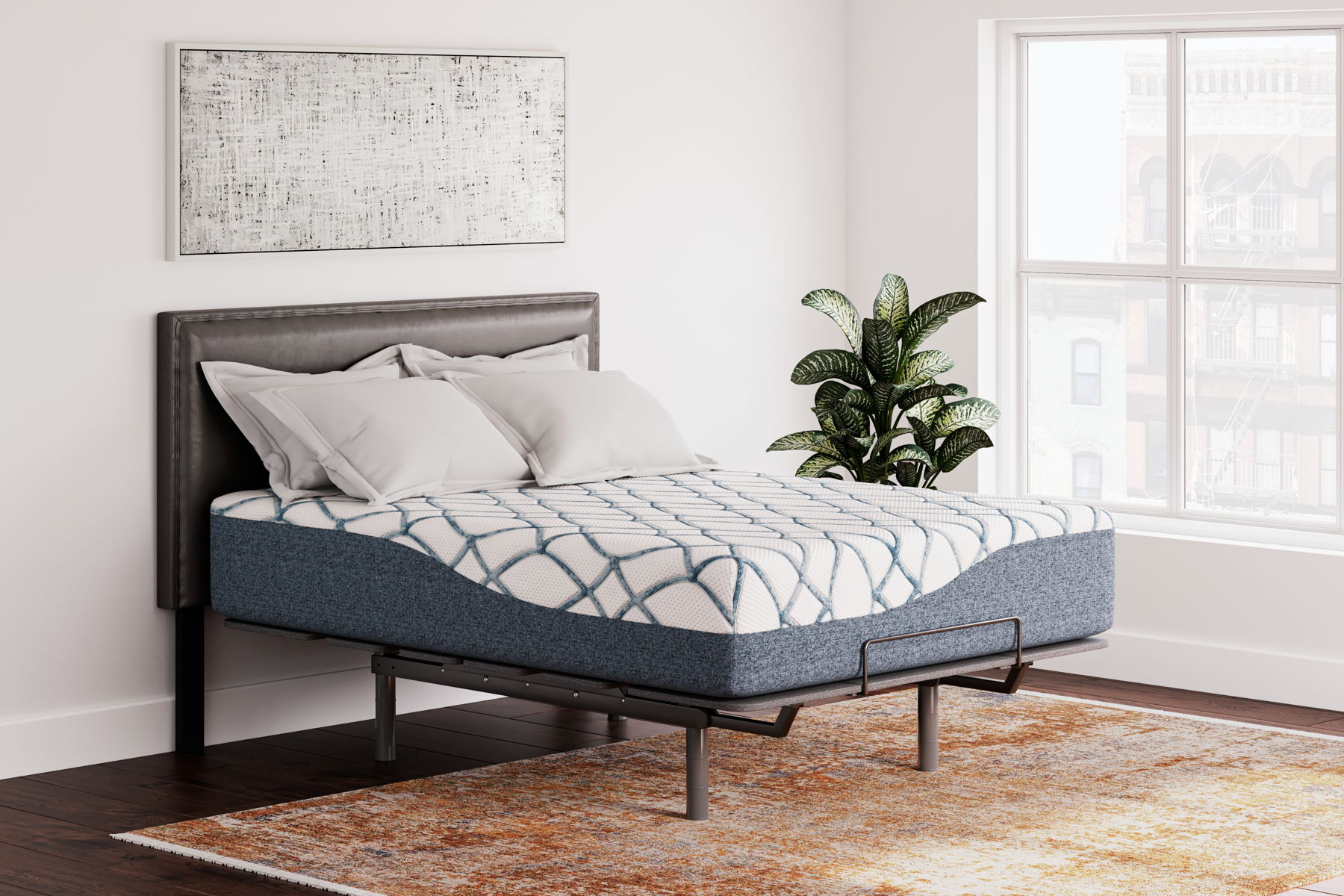 14 Inch Chime Elite 2.0 - California King Mattress - White / Blue - Image 3