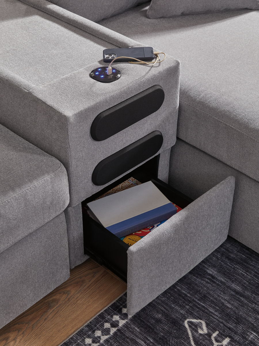 Modmax - L-Shaped Sectional - Granite - Image 28