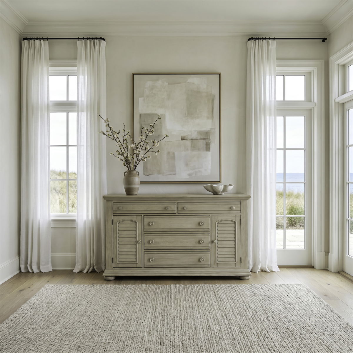 Summer House - 2 Door 5 Drawer Dresser - Sand Dune