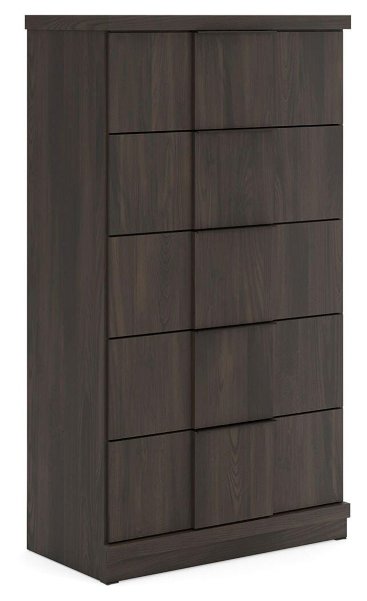 Shaehartin - Five Drawer Chest - Dark Brown