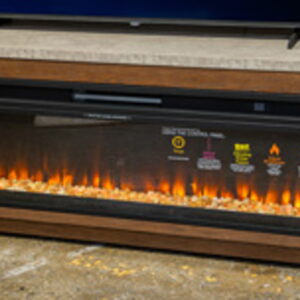 Hadonna - XL TV Stand With Fireplace Option - Brown