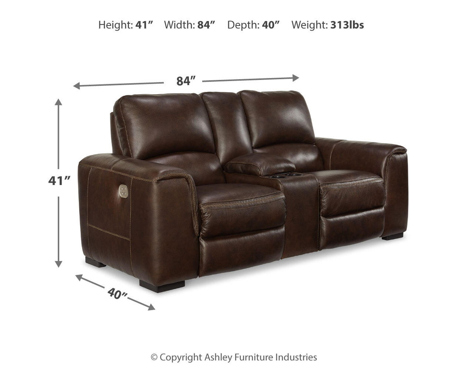 Alessandro - PWR REC Loveseat/Con/Adj HDRST - Walnut - Image 5