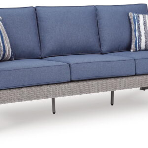 Half Moon Beach - Sofa With Cushion - Blue / Gray