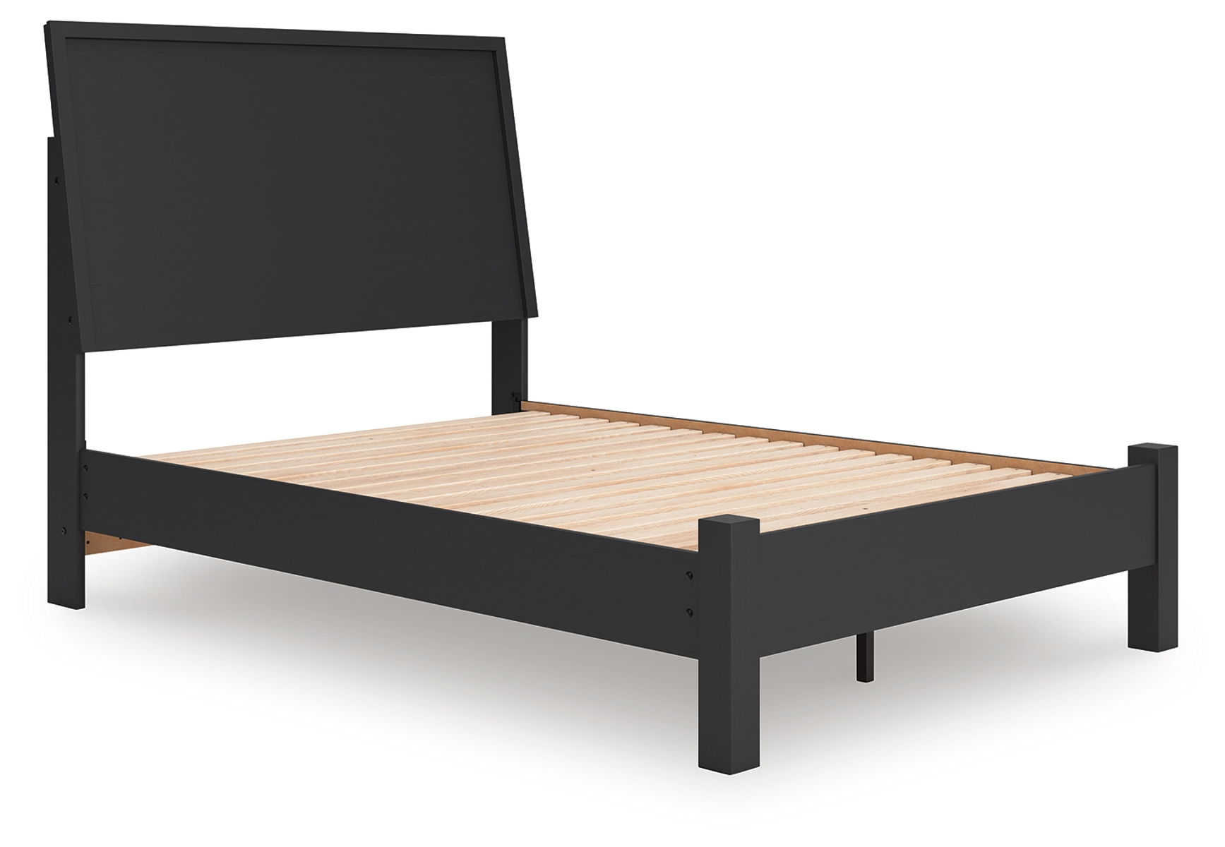 Danziar - Full Panel Bed With Low Footboard - Black - Image 6