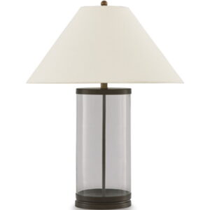 Junrow - Glass Table Lamp - Clear / Brown