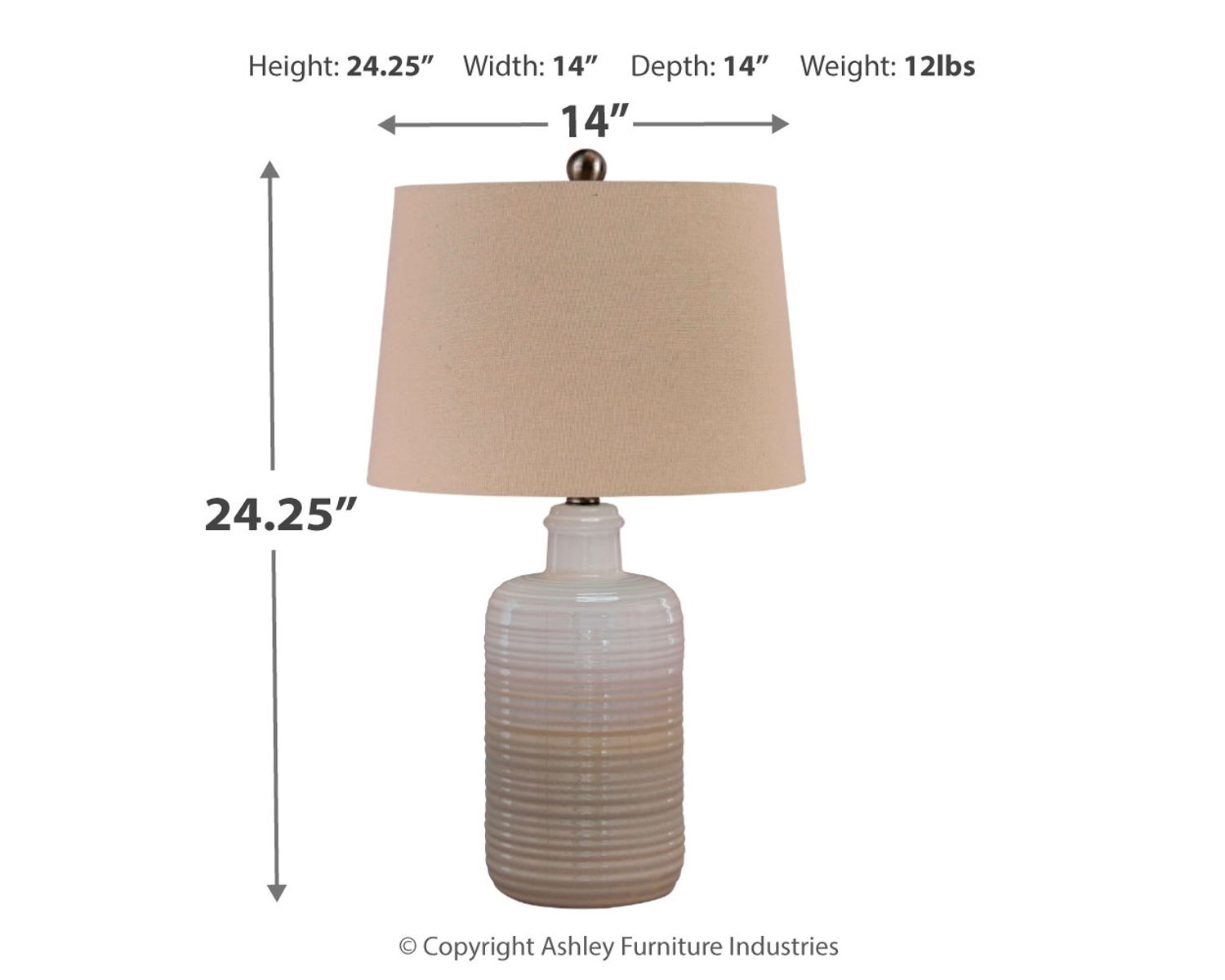 Marnina - Ceramic Table Lamp (Set of 2) - Taupe - Image 2