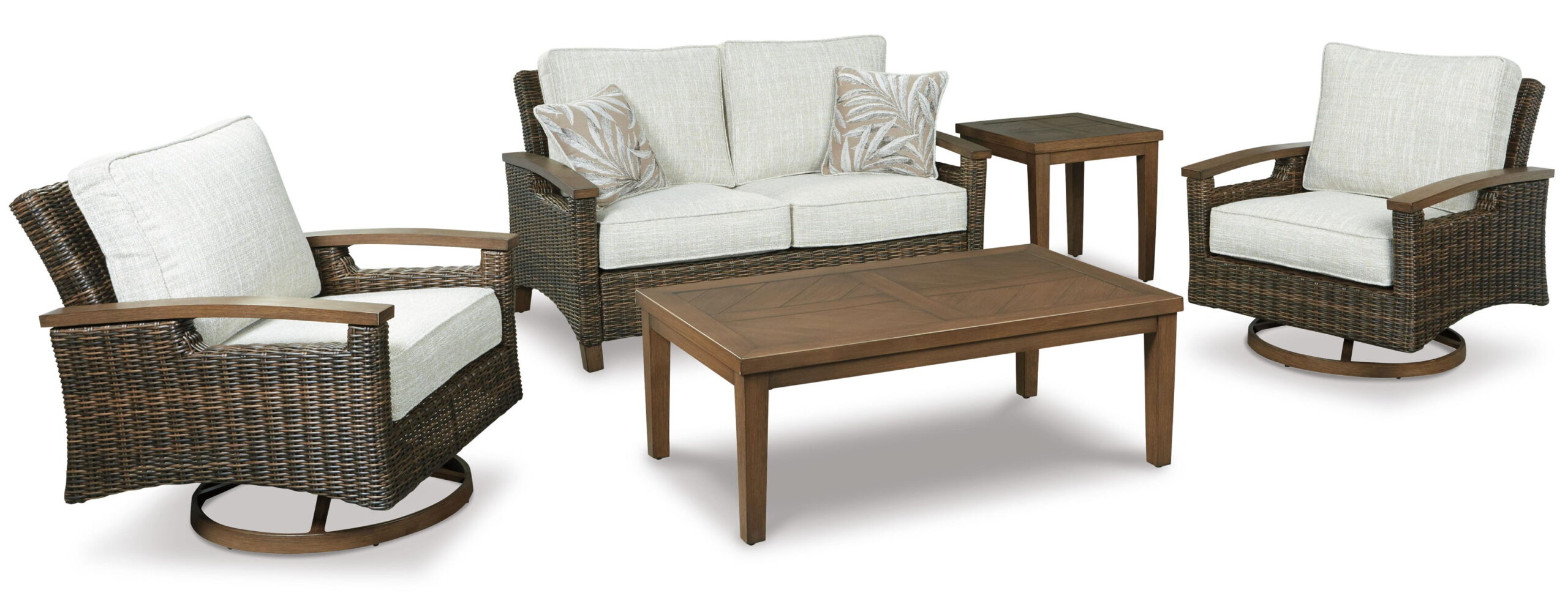 Paradise Trail - Loveseat w/Cushion - Medium Brown - Image 9