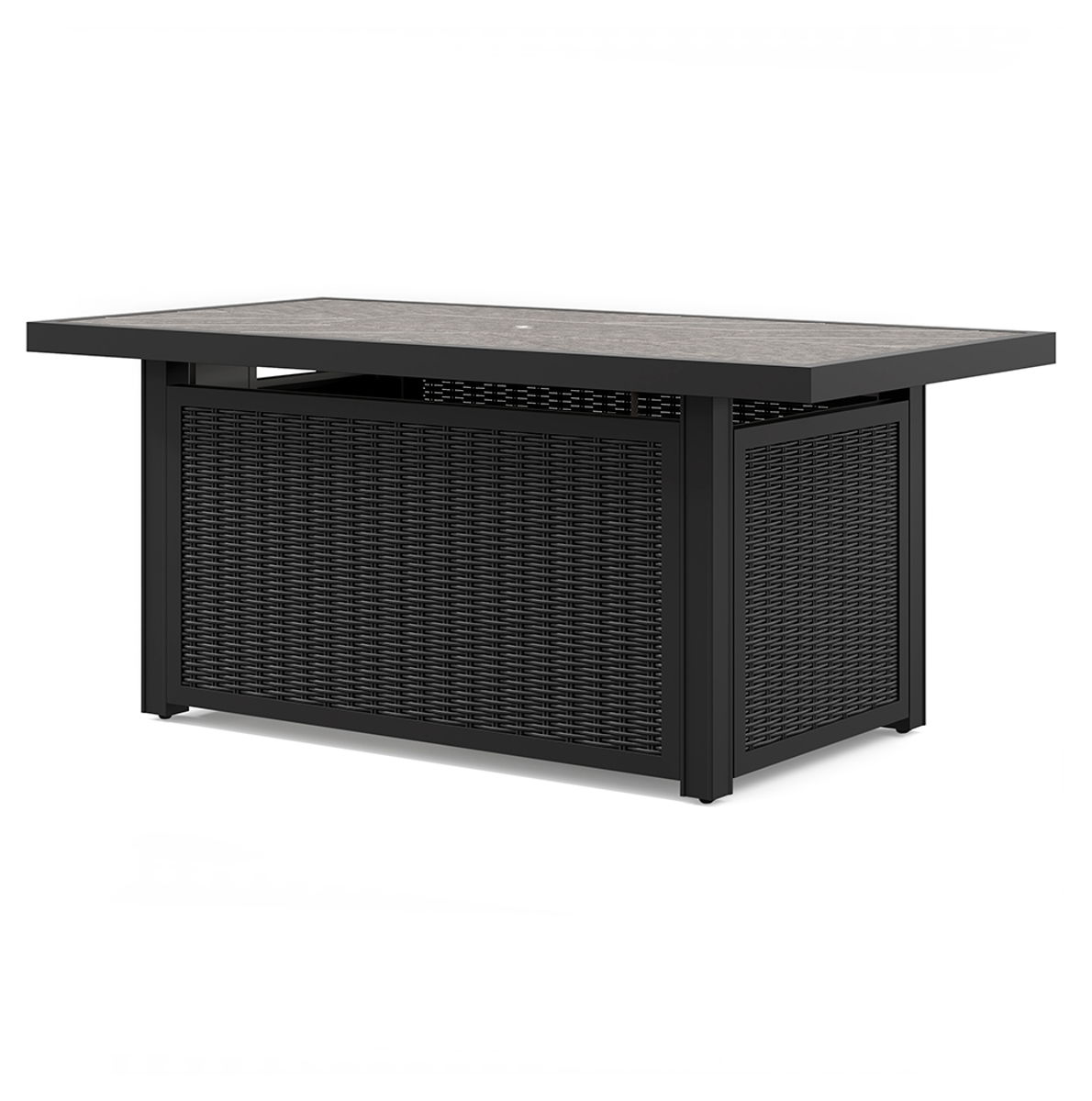 Beachcroft - Rectangular Fire Pit Table - Black / Light Gray - Image 5