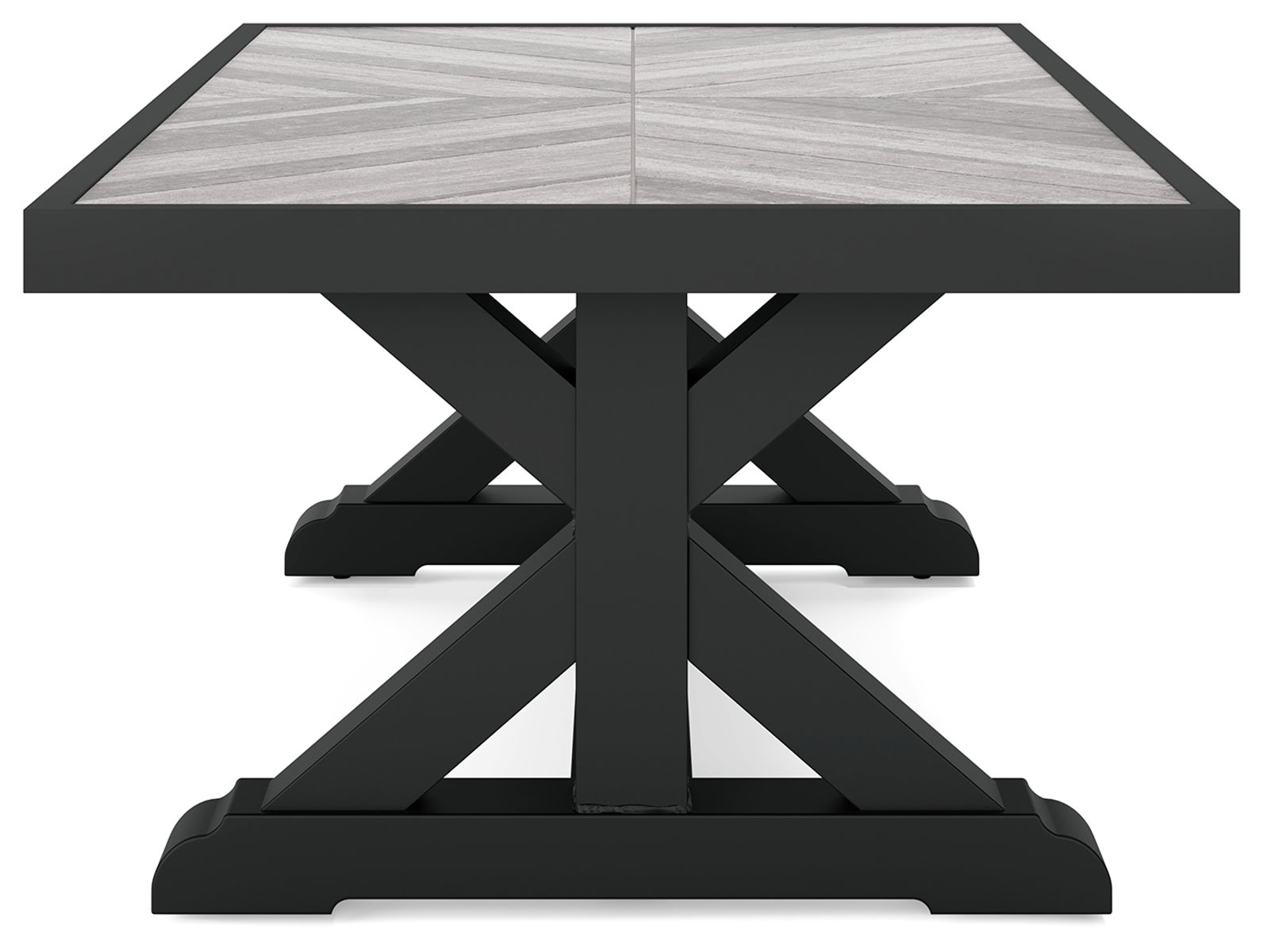 Beachcroft - Rectangular Cocktail Table - Black / Light Gray - Image 3