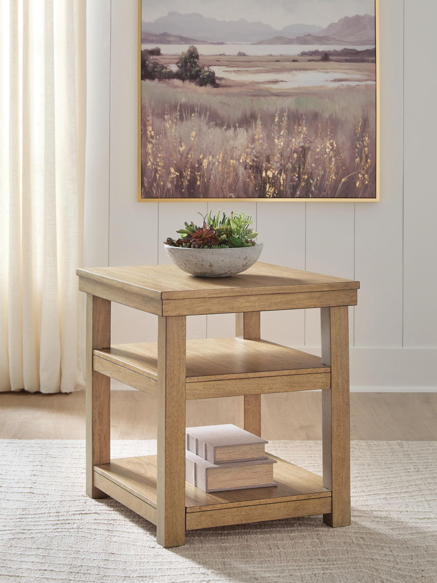 Wittenmyer - Rectangular End Table - Natural / Black - Image 4