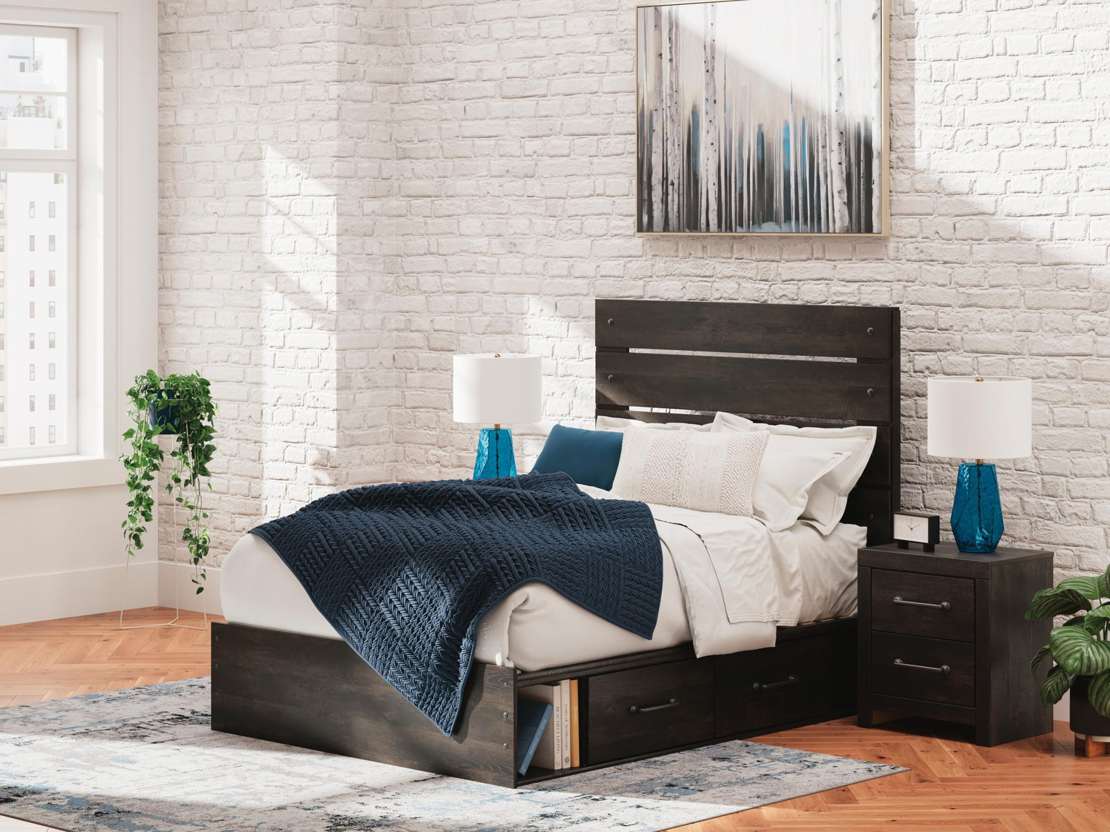 Hollivern - Panel Bed With Storage - Image 4