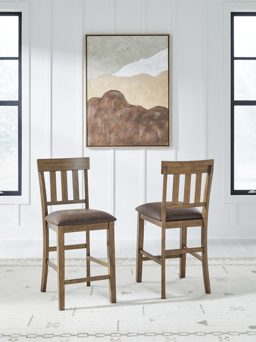 Urbinforte - Upholstered Barstool (Set of 2) - Light Brown - Image 8