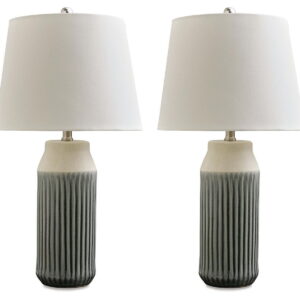Afener - Ceramic Table Lamp (Set of 2) - Blue / Beige