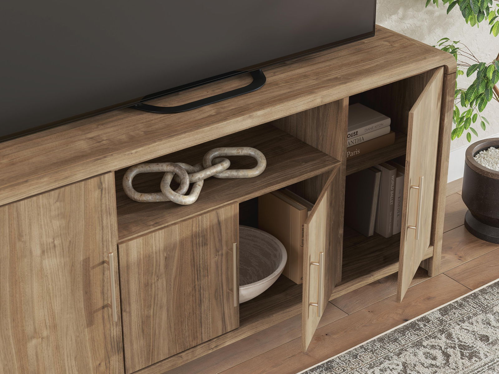 Dovander - Extra Large TV Stand - Brown - Image 6