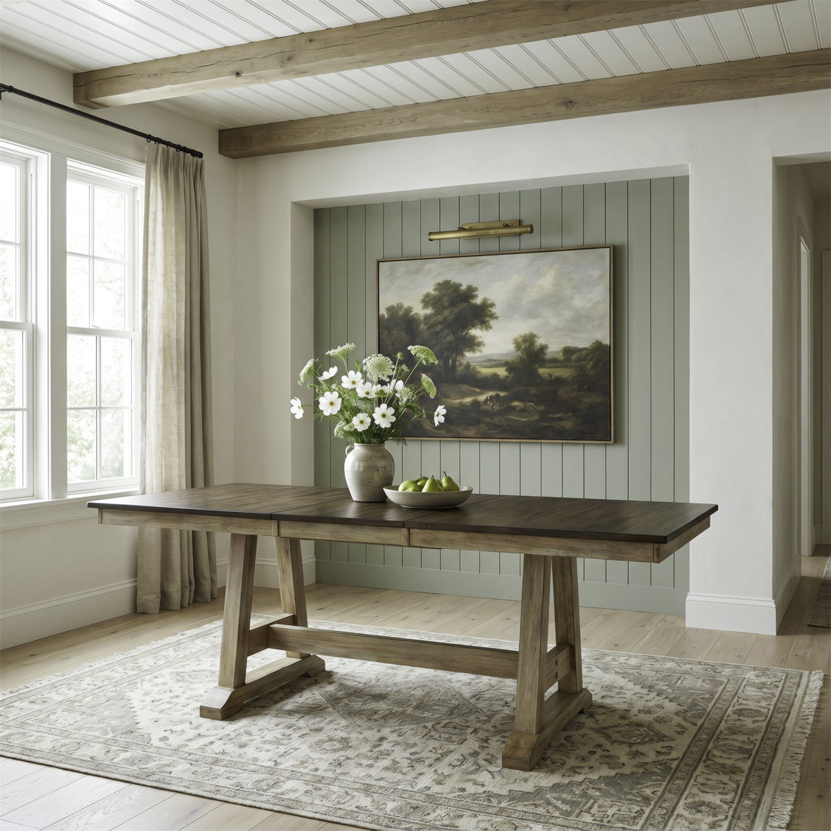 Lindsey Farm - Trestle Table - Natural & Brown