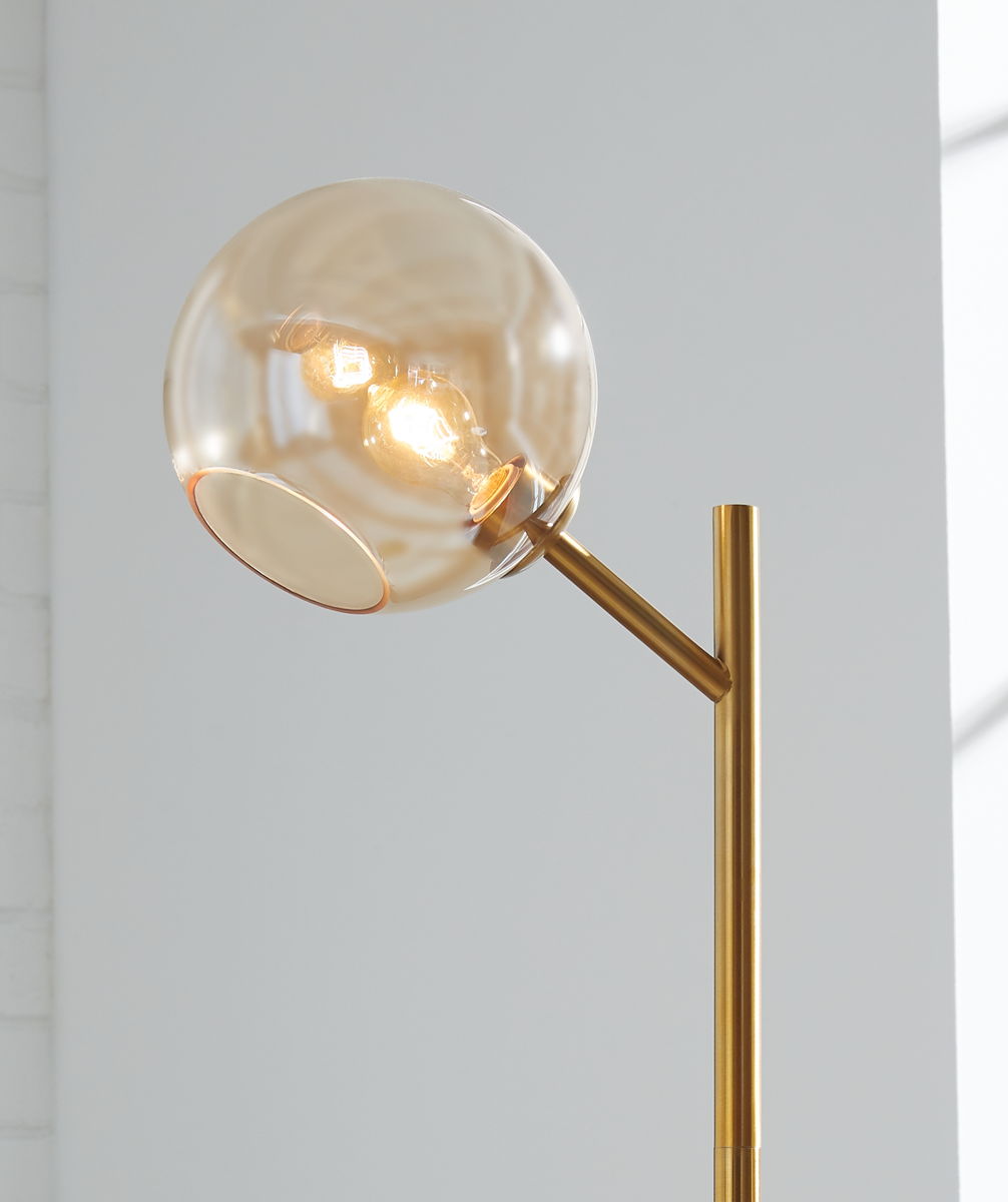 Abanson - Metal Floor Lamp - Amber / Gold Finish - Image 4