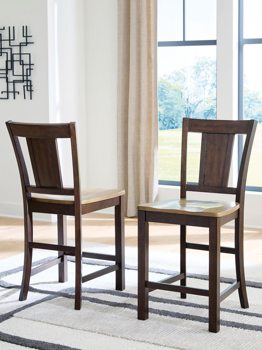 Rylandeen - Barstool (Set of 2) - Light Brown / Dark Brown - Image 6