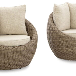 Danson - Swivel Lounge w/Cushion (Set of 2) - Beige