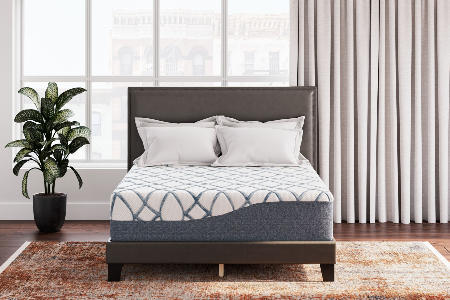 14 Inch Chime Elite 2.0 - California King Mattress - White / Blue - Image 6