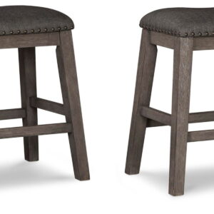 Caitbrook - Upholstered Stool (Set of 2) - Gray
