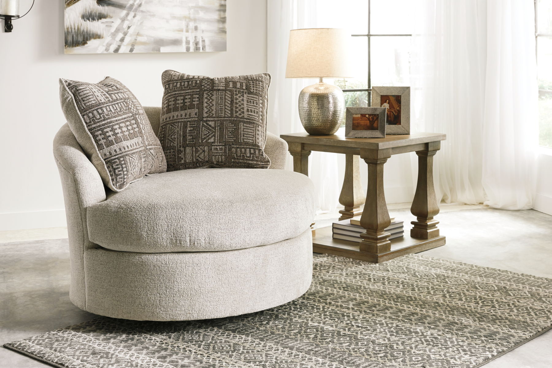 Soletren - Swivel Accent Chair - Stone - Image 4