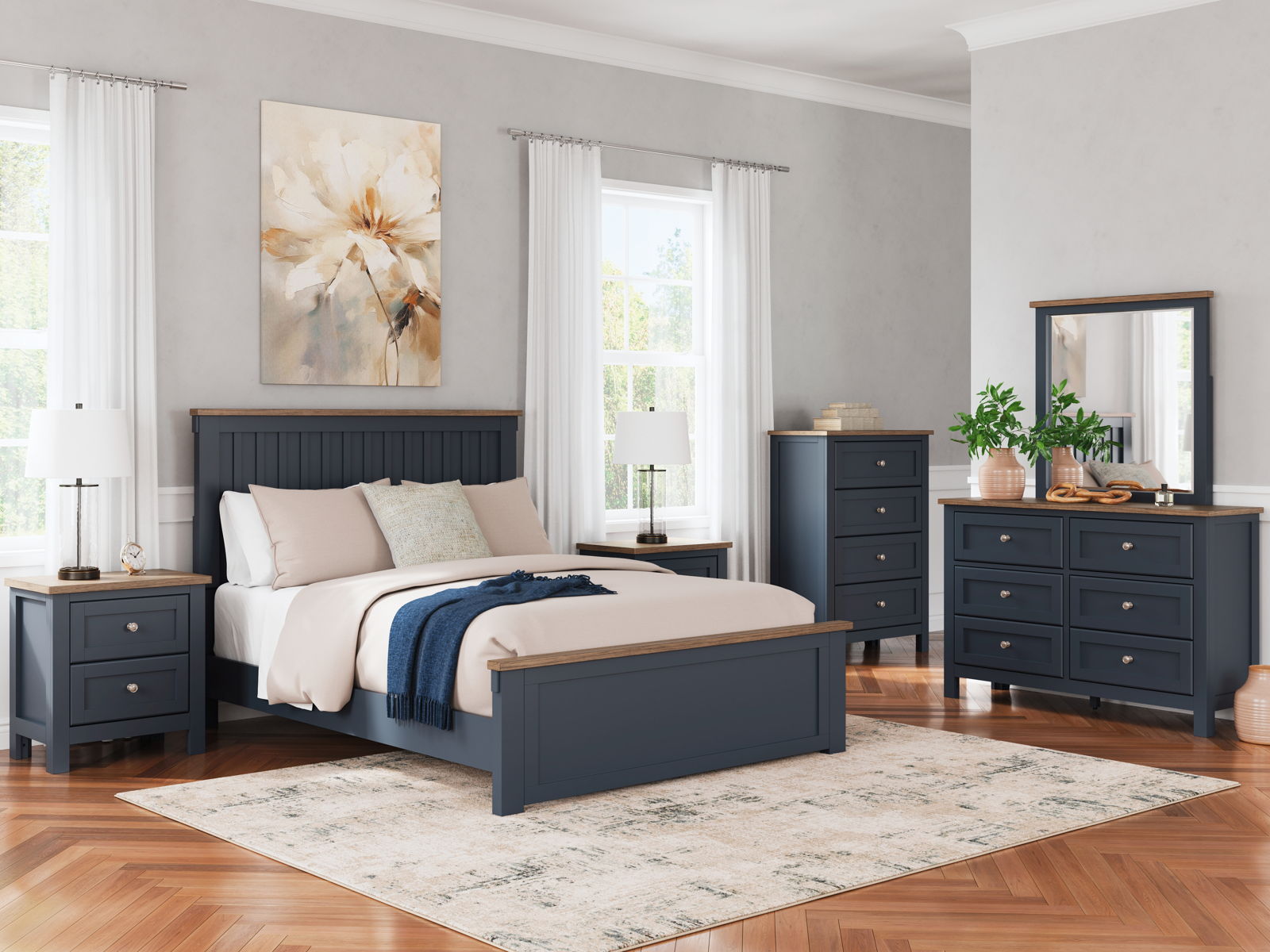 Landocken - Dresser - Brown / Blue - Image 11