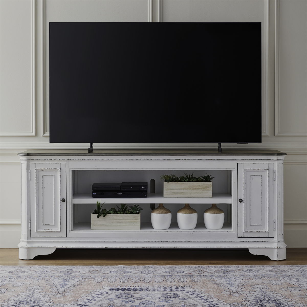 Fireplace TV Consoles - 82" Fireplace TV Console FTS - Brown