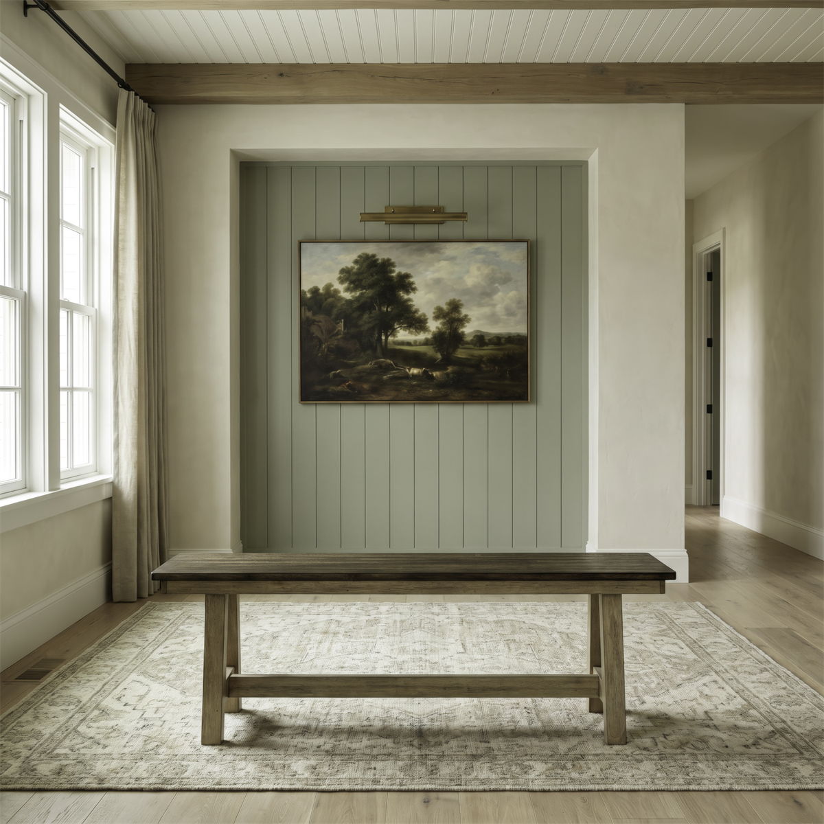 Lindsey Farm - Backless Bench - Natural & Brown