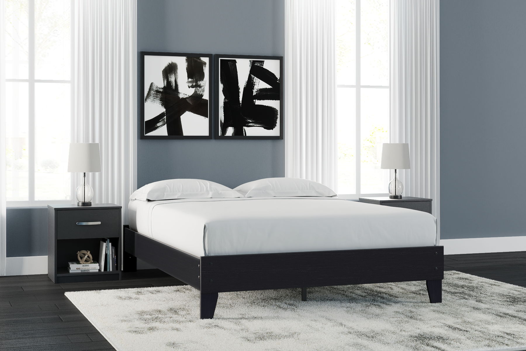 Finch - Queen Platform Bed - Black - Image 12