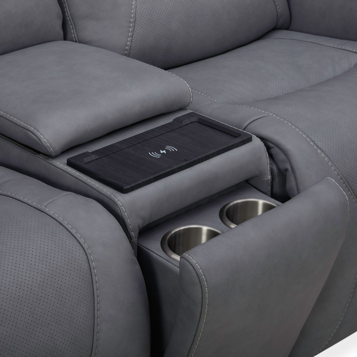 Chapman - Loveseat With Console P2 & ZG - Aline Blue Gray - Image 5