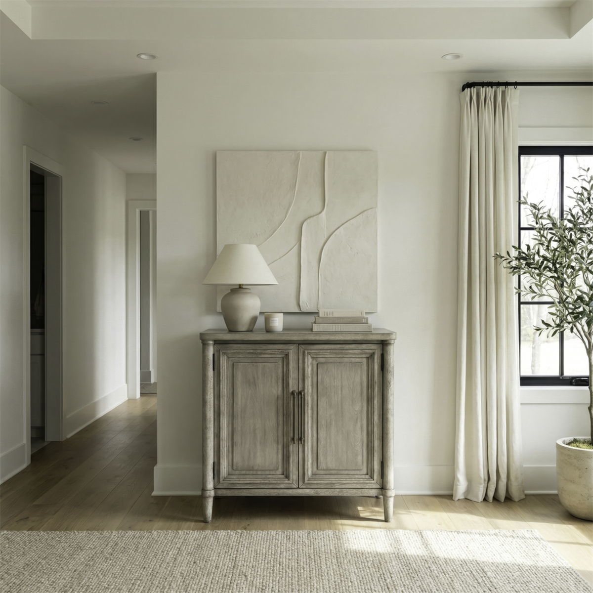 Rochelle Park - Bedside Chest With Charging Station - Smokey Taupe
